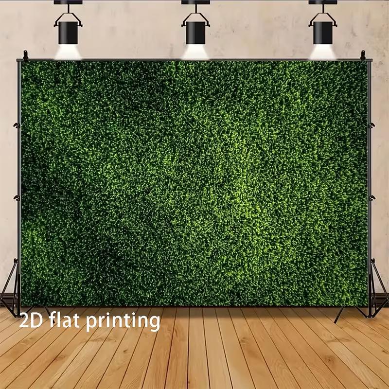 2D Green Grass Wall Photography Backdrop, Artificial Greenery Wall Background Cloth