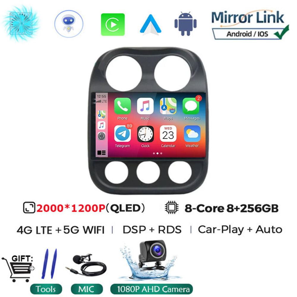 Android14 Car Radio For Jeep Compass Patriot 2010 - 2016 Autoradio Stereo 2 Din Player GPS Navigation Carplay DSP OBD CD Player