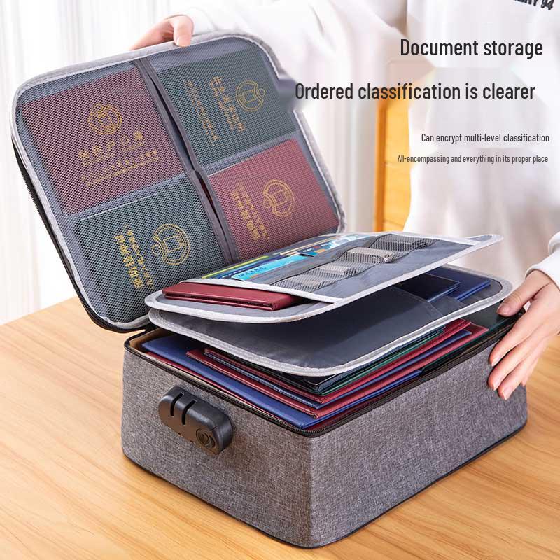 Multilayer Document Organizer Bag for Home: Household File, Birth Certificate Storage & Heavy Document Archive