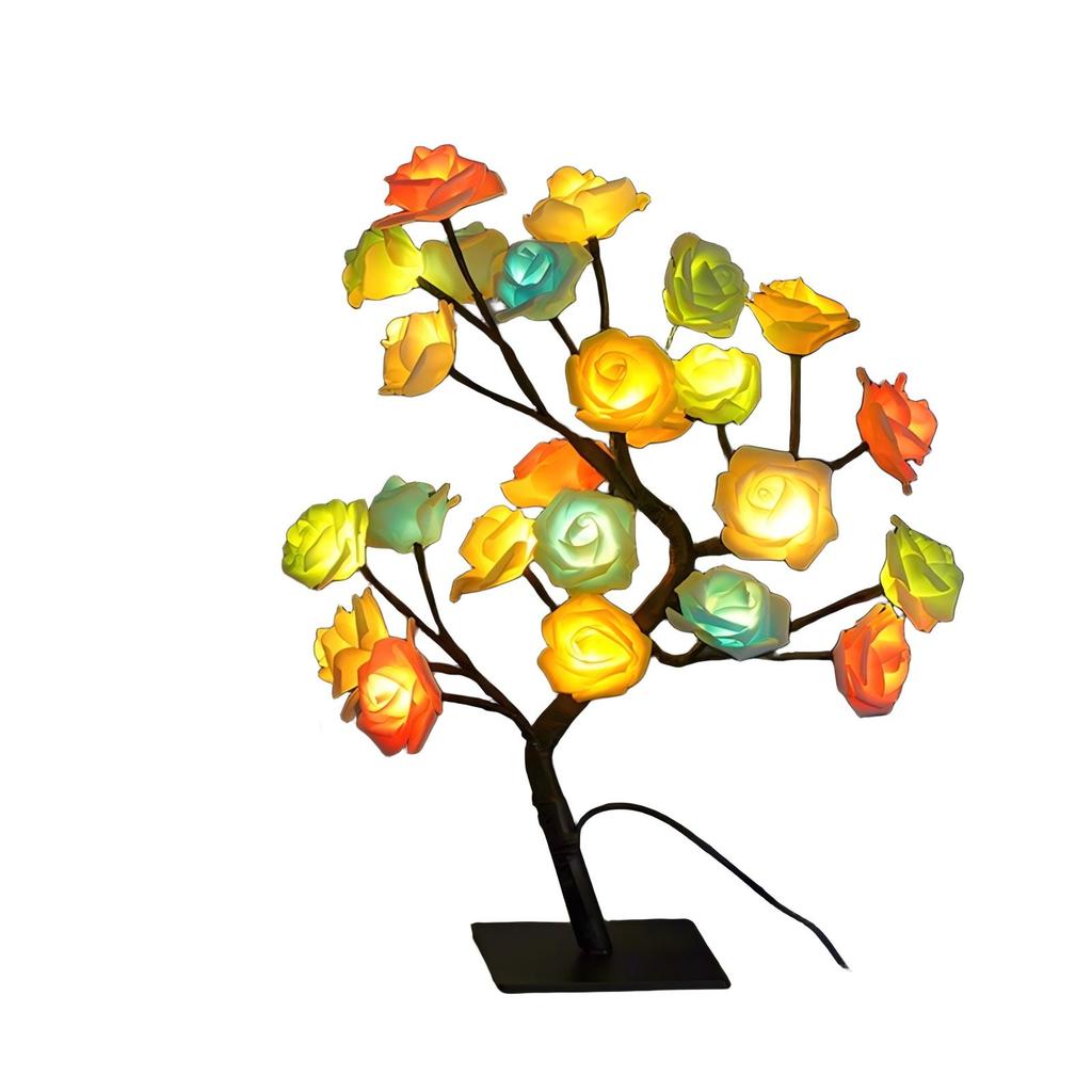 Valentine's Day Rose Tree Light Home Scene Decoration 24 Lights Background Colorful Flower Tree Light USB