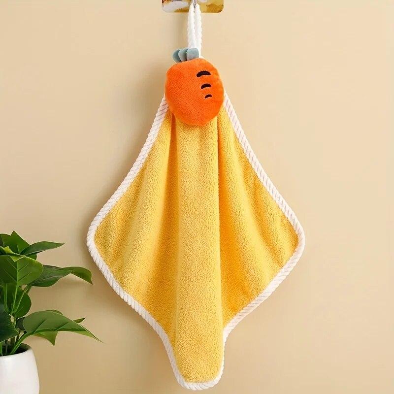 

1 шт. милые полотенца для рук для детей, детские полотенца из микрофибры, супервпитывающие полотенца для рук для младенцев, подходят для ванной комнаты жёлтый