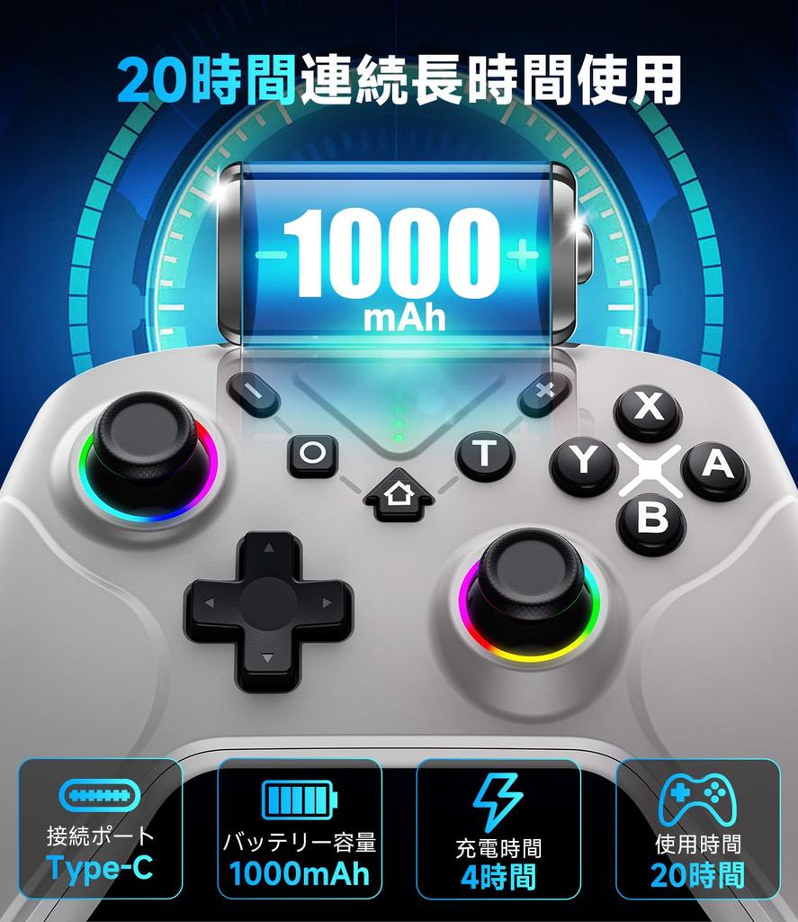 Binoculars for Live 20x Switch 2 Double Hole Compatible with Switch Innovative Switch Pro RGB Ergonomic HD Gyro Back Zero Wireless 1000mAh High