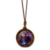Twelve Constellations Time Glass Wooden Retro Brown Wax Rope Male and Female Couple Birthday Gift Pendant Necklace