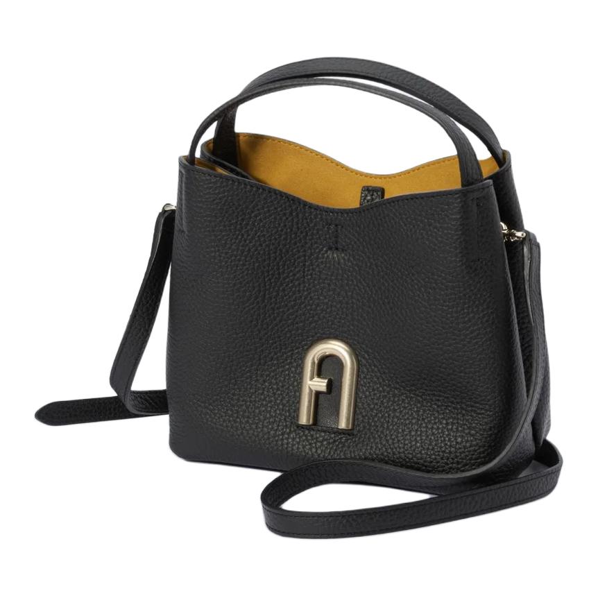 New Furla Primula Leather Shoulder Bag, Crossbody Bag, Handbag Mini Women's Black WB00780-BX0041-O6000
