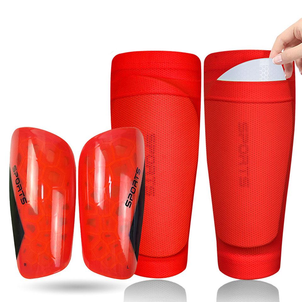 

Loogdeel Soccer Shin Guards For Kids Youth Adults Lightweight Protective Pads With Sleeves Compact Design S--Child червоний