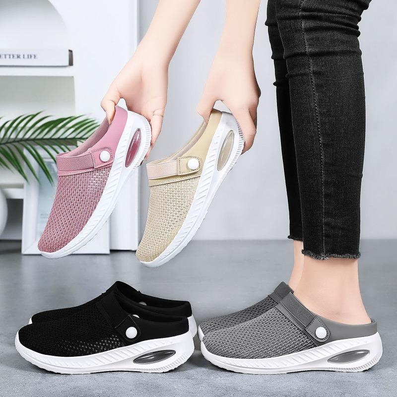 Shoes women's shoes shoes bag head half tray casual shoes solid color versatile flat shoes lazy slippers sandals