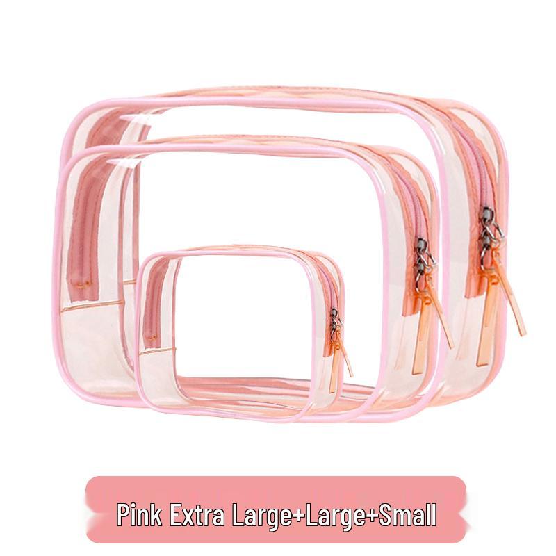 Large Capacity Waterproof Transparent Makeup Bag - Portable Toiletry Organizer for Travel
