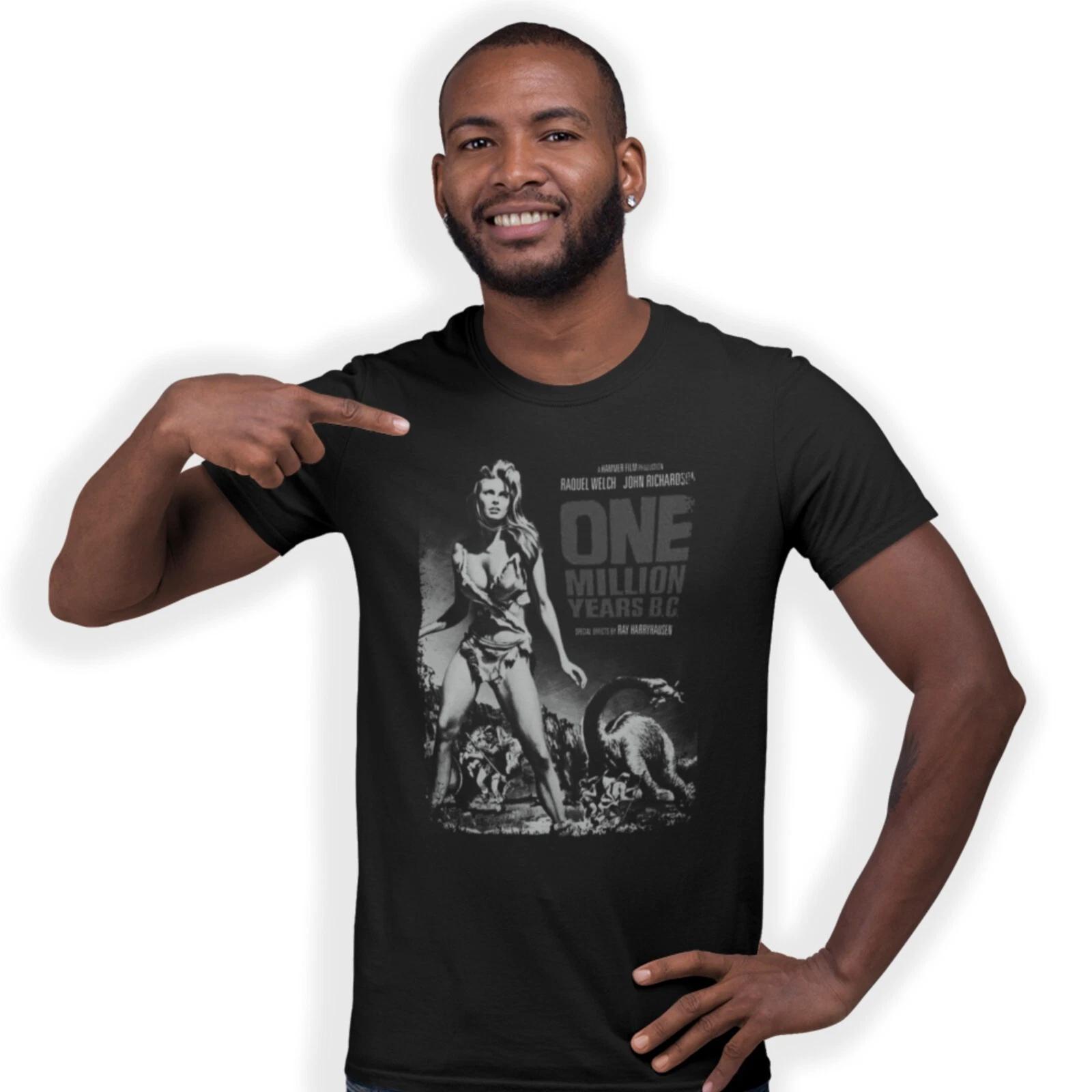 One Million Years BC Movie Poster Hand Printed T-Shirt (1966) Size S-5XL M