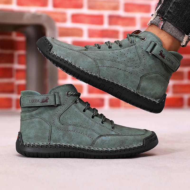 Shoes for Men Spring/Autumn Handmade Leather Casual Shoes Fashion Softe Causal Walking Sneakers Breathable Women's Ankle Boots