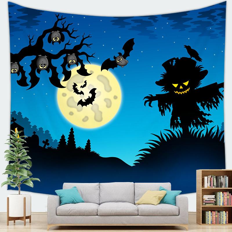 Halloween theme Ghost background digitalprinted polyester tapestries living rooms bedrooms macrame wall hanging room