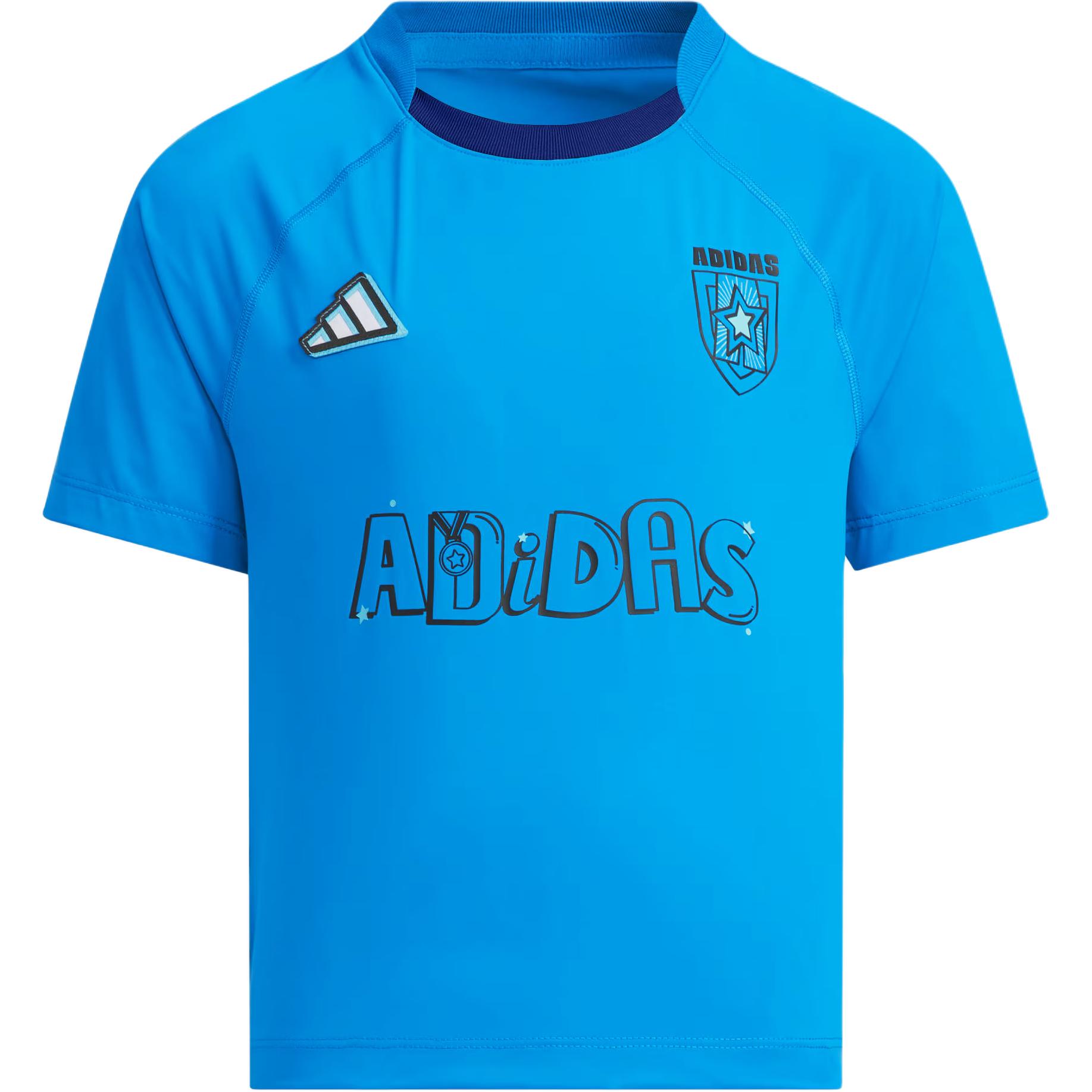 

Adidas T Shirt Sea Blue Children Aged 3 7 Years Old JM3439 140