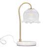 Candle Warmer Lamp Glass Marble Dimmable Electric Fragrance Candle Melter with 2 Bulbs for