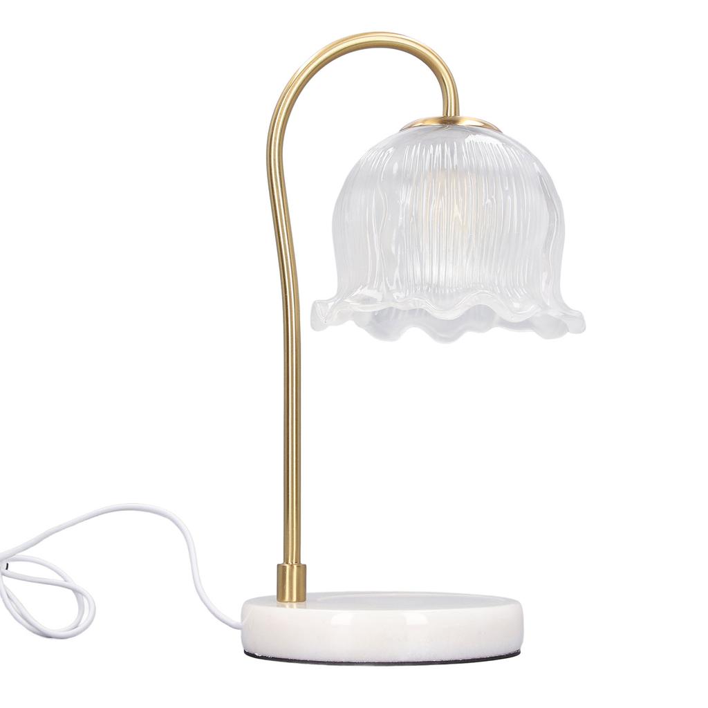 Candle Warmer Lamp Glass Marble Dimmable Electric Fragrance Candle Melter with 2 Bulbs for
