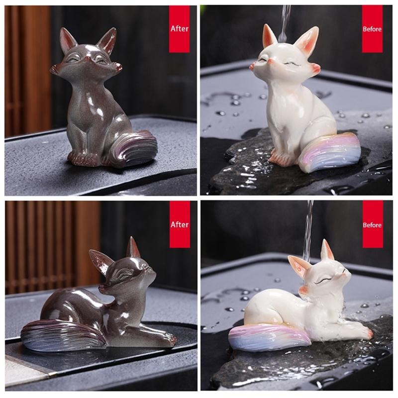 Hitzebeständige Farbwechselnde Keramikfüchse Tee Haustier Handgefertigte Figur Für Haus Büro Dekoration