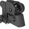 Ryohin Buhin 20mm Rail Compatible E&C LMT M4 Tactical Rear Sight Replica, Zinc Alloy, Switchable Zero & Peep, Black