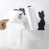 roll paper cling film wall-mounted storage rack Cat Design Bathroom Paper Towel Holder Kitchen rag hanger for Home Travel decor