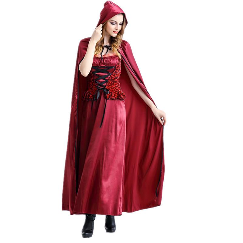Cute girl anime adult girl halloween little red riding hood costume fairy tale cosplay dress set