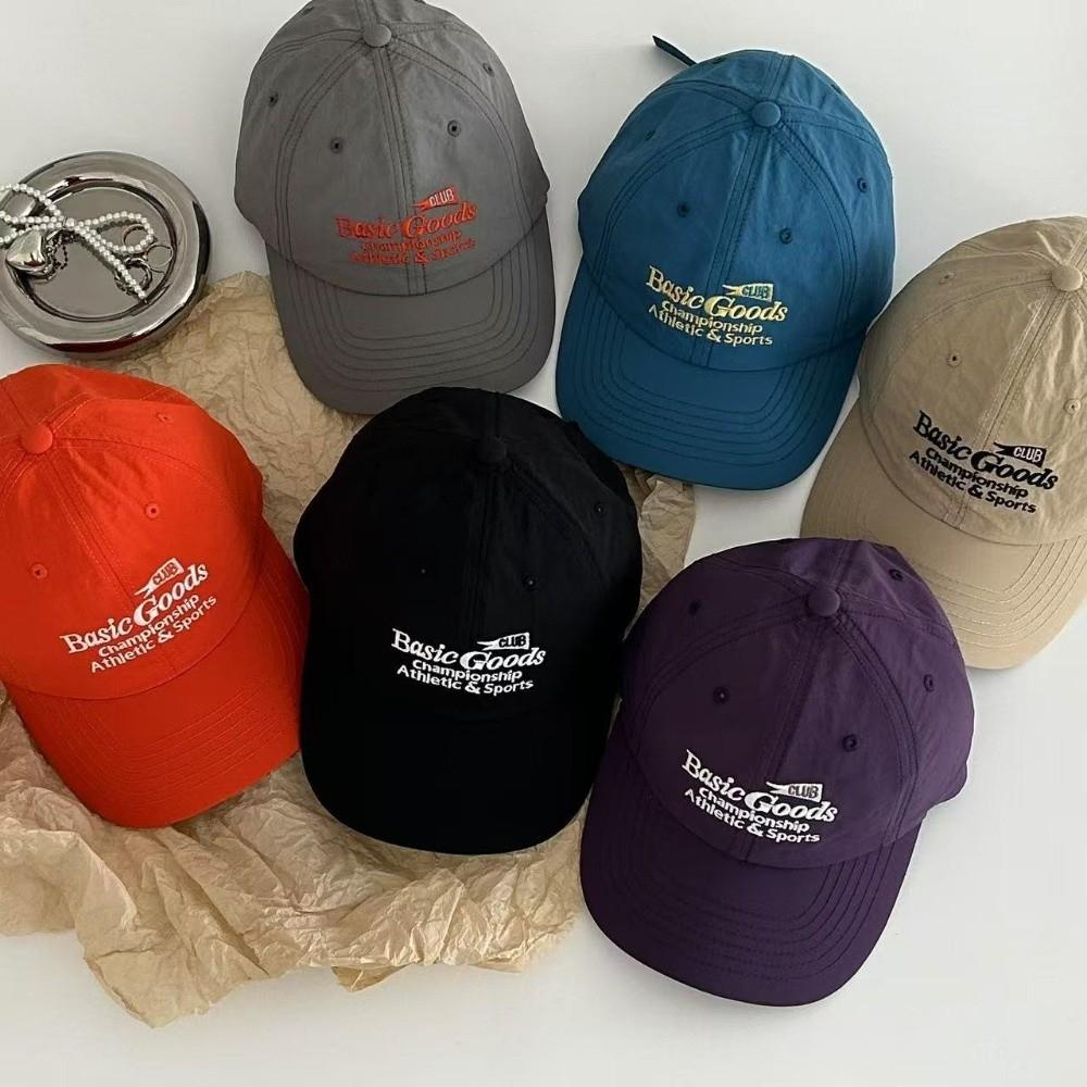 Korean Style Sun Protection Hat Letter Embroidery Peaked Cap Simple Quick-Drying Baseball Cap  Girl