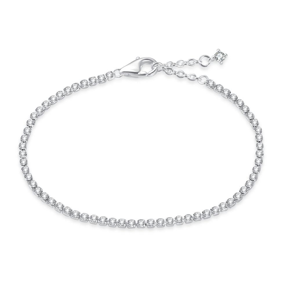 European Bracelet Snake Chain with White Stone Can Adjustable for Women Men Jewelry Accessories Marking Kit