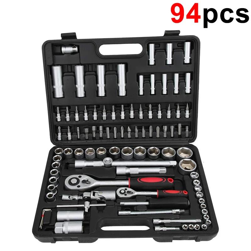 

EAFC 108 шт./94 шт. Многофункциональная автомобильная торцевая трещотка для колес, ручной динамометрический инструмент, набор инструментов для домашнего ремонта, автомобильный