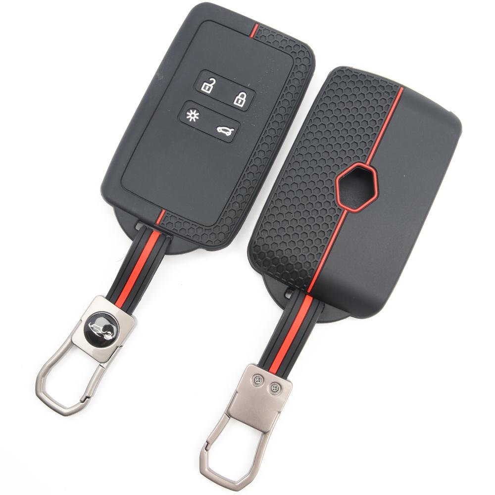 Key Fob Cover for Renault Duster Captur Arkana Kadjar Clio Megane Austral Laguna with Keychain Anti-Scratch Guard Shockproof Protection