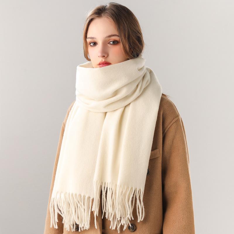 Pure Wool Scarf Winter Men and Women Senior Couple Grey Scarf Shawl Gift Boyfriend Birthday Gift