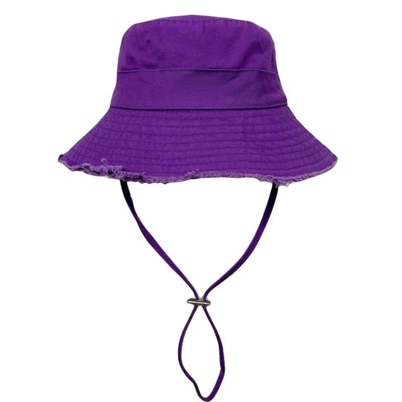 Frayed Edge Cotton Bucket Hat: Summer Sun Protection for Outdoor Travel and Shopping