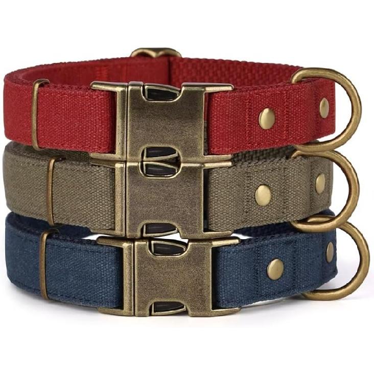PET ARTIST Dog Collar for Large Dogs, Soft Padded Premium Nylon Dog Collar with Quick Release Metal Buckle, Durable & Adjustable Pet Collars for Boy