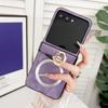 Solid Color Leather Magnetic Folding Case For Motorola Razr 60 50 Ultra 40 Ultra Wireless Charge Shockproof Slim Hard PC Ring Holder 3pcs Phone Cover
