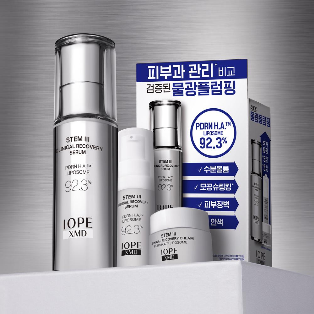 Iope [pdrn Water Plumping] Iope Xmd Stem 3 Clinical Recovery Serum 30ml Plan  + Serum 5ml+cream 5ml