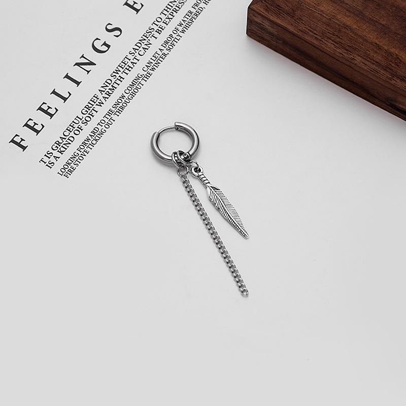 

Корейские серьги-кисточки из нержавеющей стали с заклепками в форме конуса и перьев