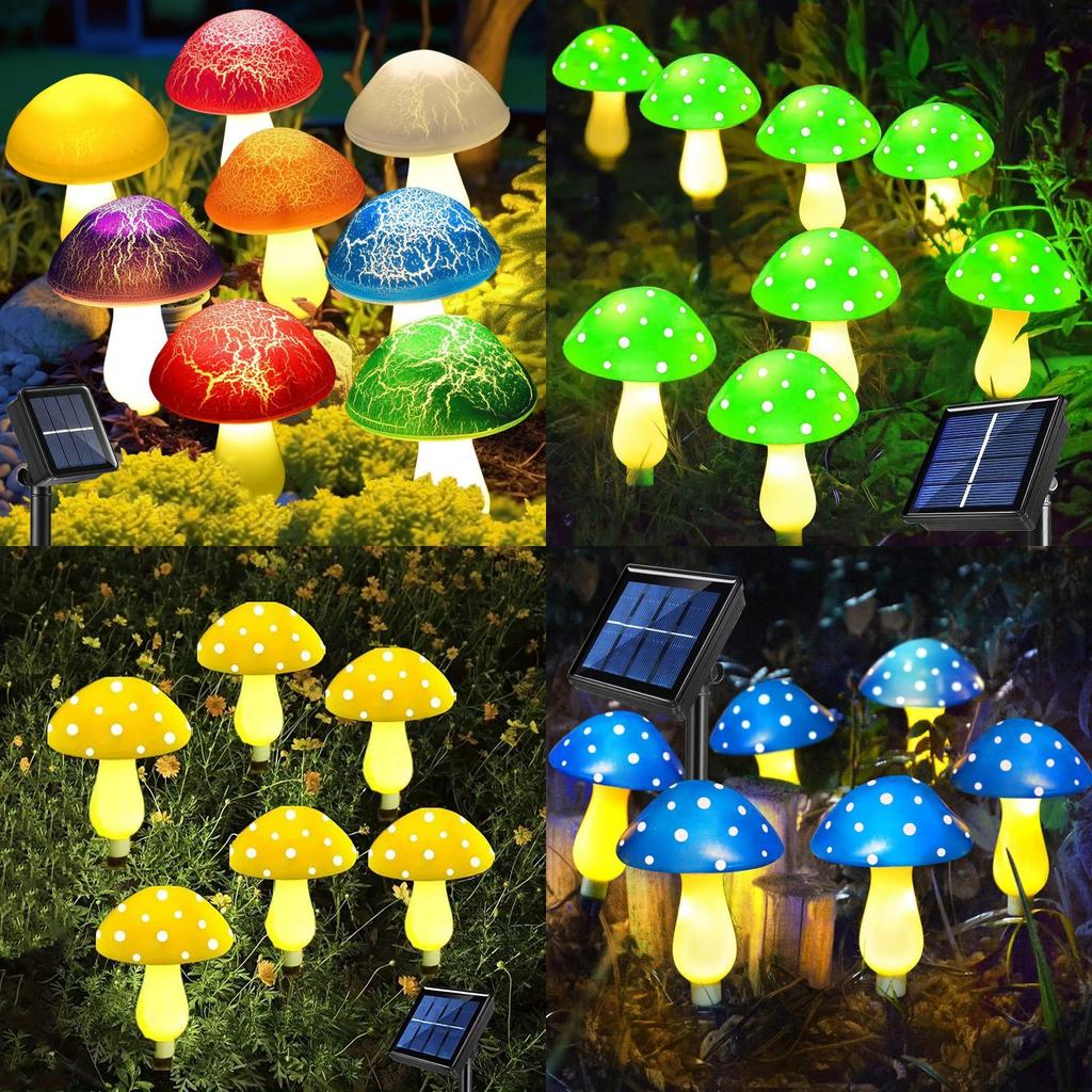 Mushroom Solar String Lights Outdoor Garden Decor Decorative Lamp For Christmas Events