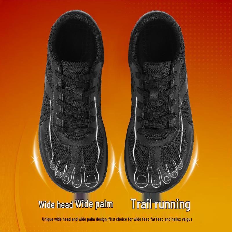 Men's Cross-Border Lightweight Luxury Mesh Barefoot Running Shoes: Plus Size, Breathable, Casual, Outdoor Off-Road Sneakers.
