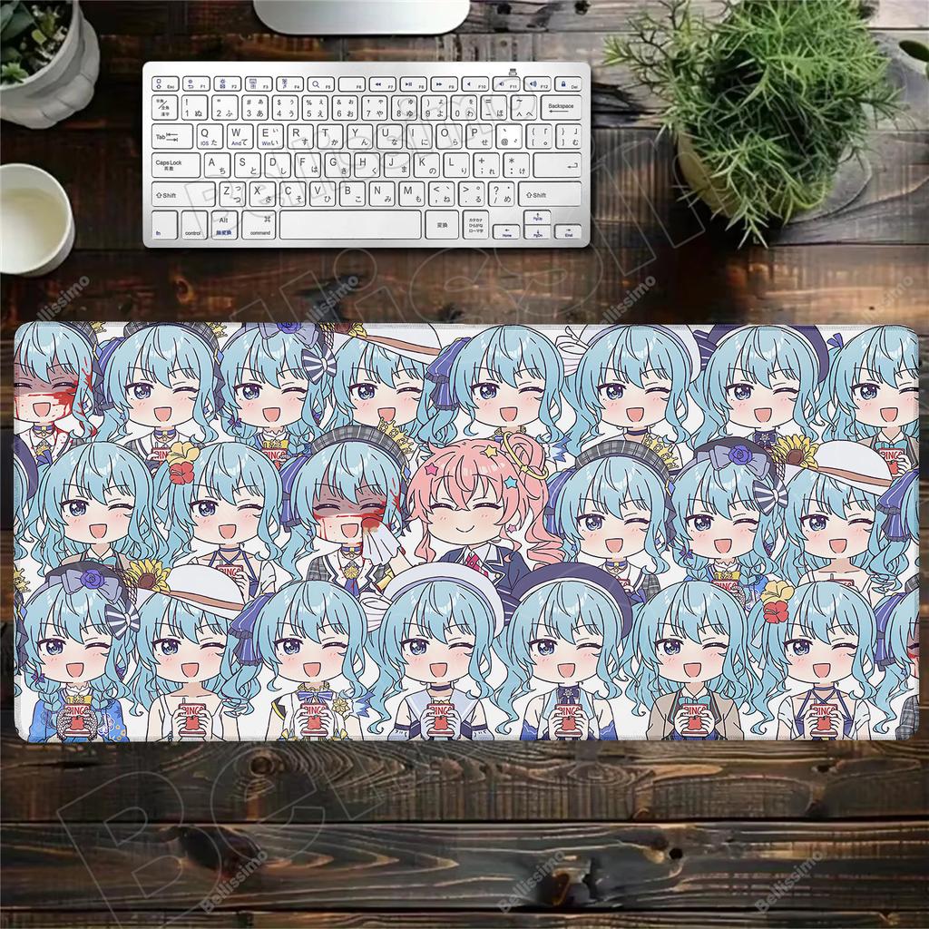 Large Mouse Pad Hoshimachi Suisei Anime Computer Notebook Hololive Gaming Setup Accessories Mouse Mat Non-slip Keyboard Desk Pad