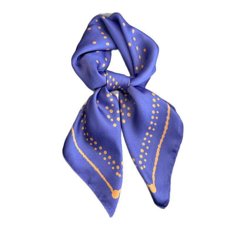 Simple polka dot printing fashion silk scarf square scarf high-end shawl sunscreen neck small square scarf headscarf women's scarf