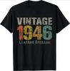 80 Year Old Gifts Vintage 1946 Funny Printed T Shirt Humor Streetwear Unisex Tee Shirt Short Sleeve Loose Casual Clothing