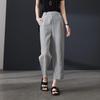 SOFSIL Women's Cropped Linen Blend High-Waist Straight Pants