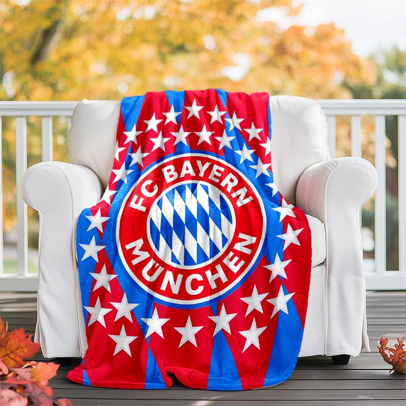 1pc B-Bayern Munich (7) Theme Blanket - Digital Print, Polyester, Cozy for All Seasons, Perfect for Outdoor, and Travel