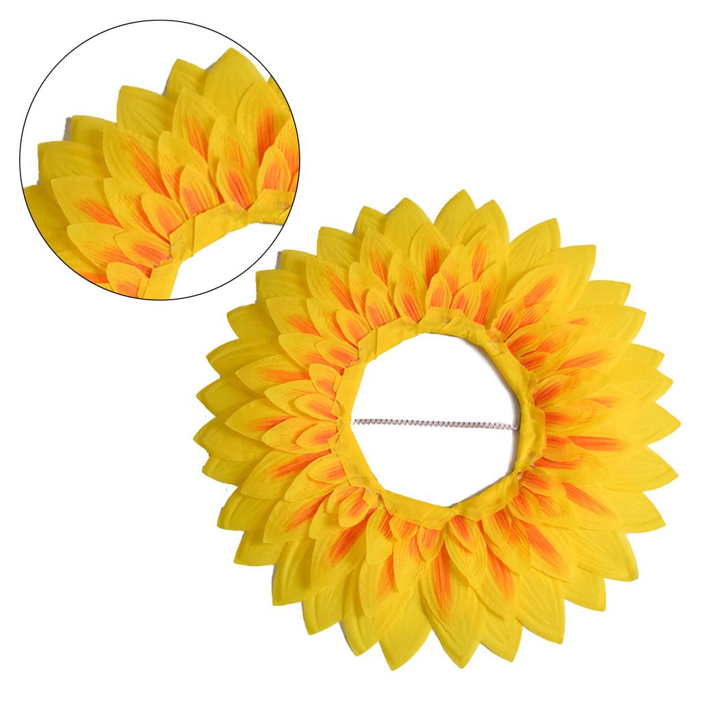 Schönes Sonnenblumen-Kopfschmuck für Familientreffen Kinder Schöner Sonnenblumenhut Atmungsaktiver Musikfestival-Hut Bühnen-Kopfschmuck