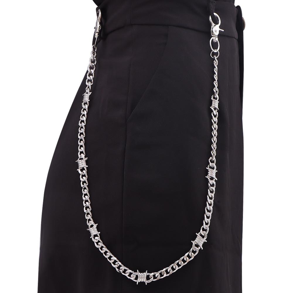 Dark Edge Metal Spike Waist Chain Punk Hip Hop Jewelry For Men Women