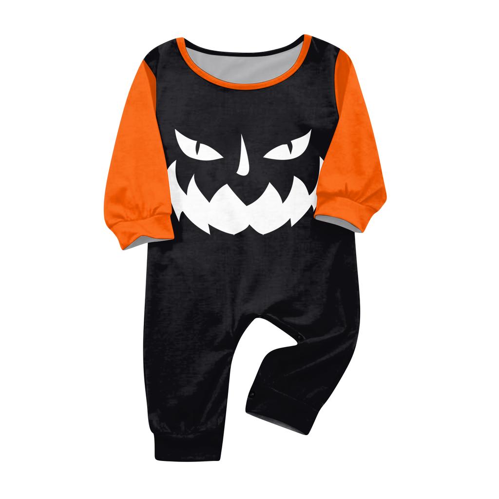 Family Matching Halloween Pajama Set - Round Neck Long Sleeve Long Pants for Family