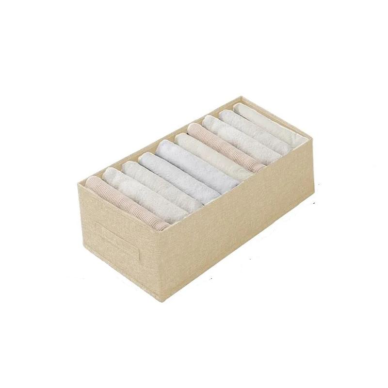 Neue einfarbige Baumwollleinen Kleidung Hosen Aufbewahrungsbox Kleiderschrank Klassifizierungs-Aufbewahrungsartefakt Hochwertige Heimaufbewahrungsbox