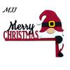 Decorazione Murale Natalizia da Interno, Segno Angolare in Legno per Porta di Natale, Ornamento Festivo a L da Appendere, Regalo per Festa in Casa, Babbo Natale Renna Pan di Zenzero