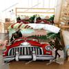 New York Statue of Liberty Duvet Cover KingQueen Size Retro Car Nostalgic 50s Polyester Bedding Set,Vintage Car Quilt Cover9639