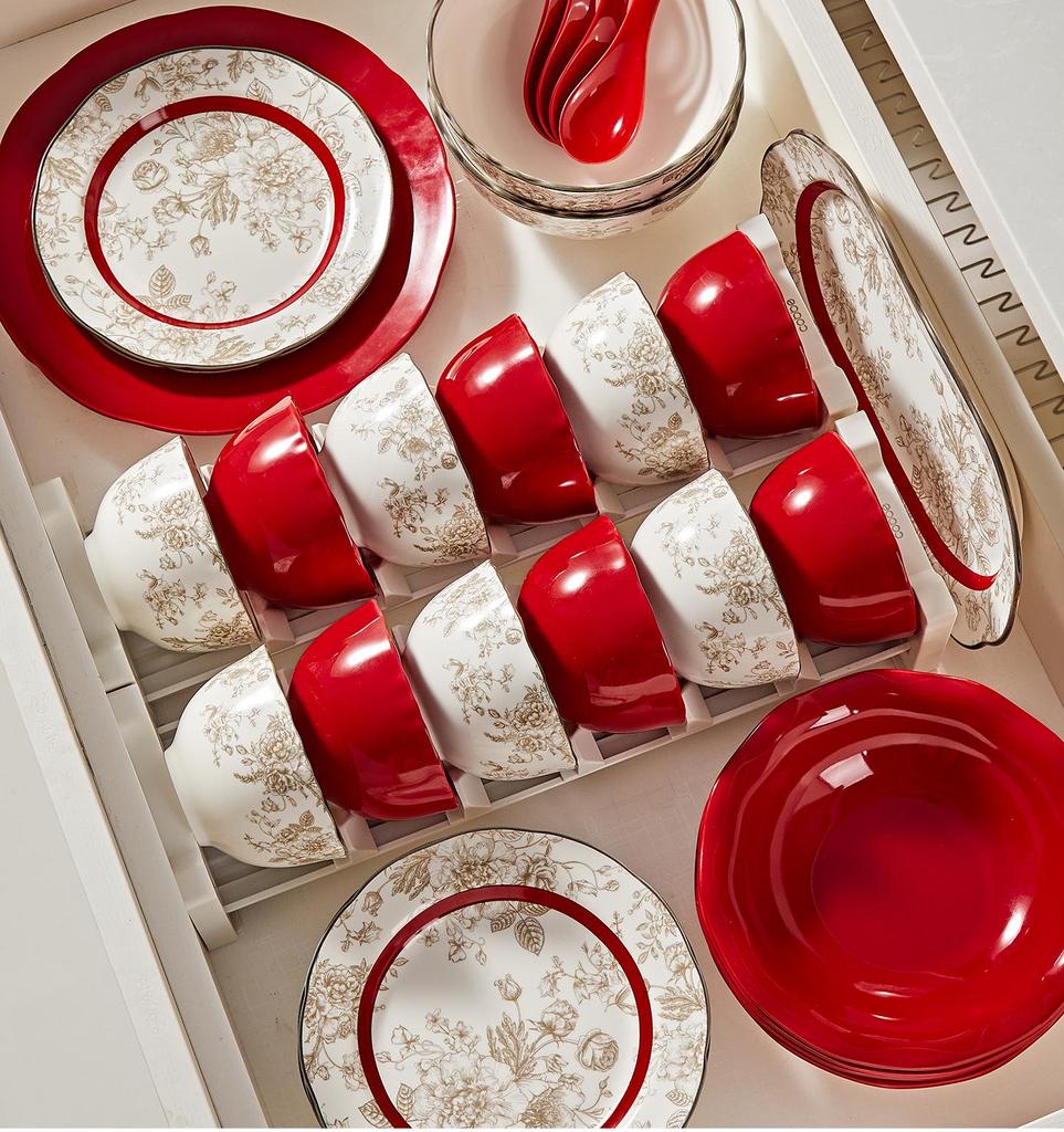 French Rose Engagement Dinnerware Set: Wedding & Housewarming Gift for Newlyweds