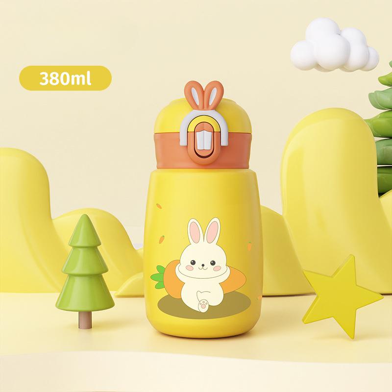 The New Intelligent Temperature-sensitive 316 Stainless Steel Children's Thermos Cup Couples Students High Value Cute Mini Cups.