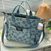 Handmade 3D Flower Tote Bag Thickened Zipper Student Class Commuting Simple Handbag Single Shoulder Women'S Bag