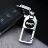 For Jeep Car Anti-Lost Metal Keychain 3D Styling Badges Key Ring For Jeep Grand Cherokee Wrangler JK Gladiator Compass Renega