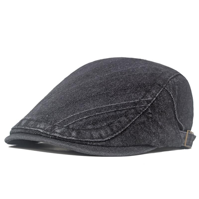 Washed Denim Cap Men British Beret Women Forward Cap Paintsman Hat Newsboy Cap