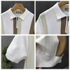 Half Zip Western-style Ice Silk Thin Short Sleeved Sweater Men Summer Cool Knit T-shirt Men Mens Polo Shirt